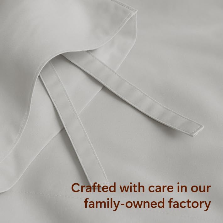 Peru Pima 415 Thread Count Percal Full/Queen Duvet Cover Set - 100% Peruvian Pima Cotton, 3 Piece (1 Cover, 2 Pillowcases) - Cooling, Crisp, Deep Pocket, Hotel Quality Bedding - Slate - Image 4